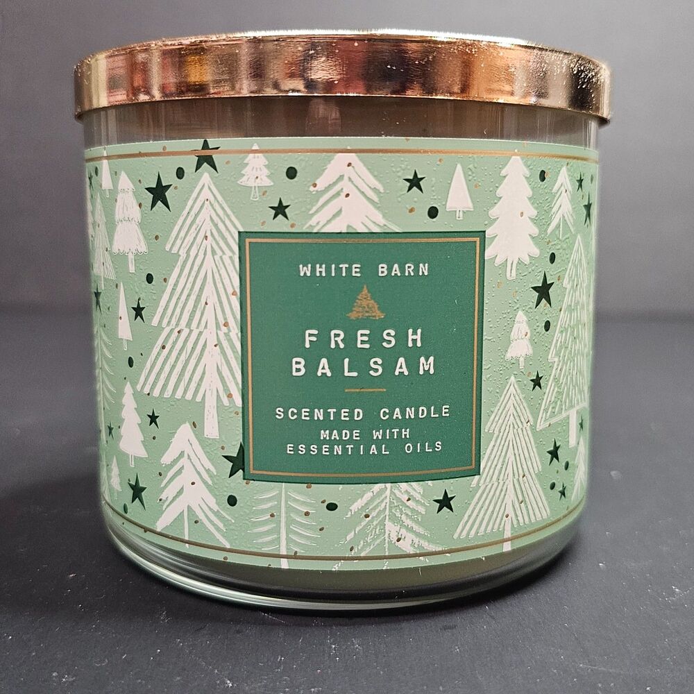 New White Barn Fresh Balsam 3-Wick 14.5 Ounce Candle Bath & Body Works
